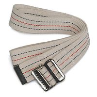 Sammons Preston Gait Belt with Metal Buckle, 2" Wide, 36" Long Heavy Duty Gait Transfer Belt, Essential Walking and Transport Assistant for Elderly, Disabled, & Medical Patients, Neutral Stripe