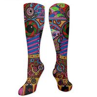 Casual Colorful Psychedelic Trippy Art Socks, Men Women Teens Girls Dress Leggings Stockings for Travel/Running/Nurse/Support