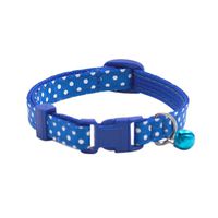 Axchongery Pet Collars, Cute Dog Neck Strap Small Puppy Cat Dot Necklace with Bell (Blue, 1.019-30CM)