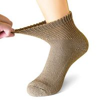 +MD Diabetic Socks Mens and Womens Half Cushion Circulatory Quarter Socks for All Seasons Loose Fit 6 Pack