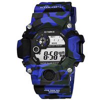 Fxbar,Mens Digital Sports Watch Military Men Sport Watch Rubber Strap Automatic Watch(Blue)