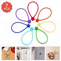 Fironst Strong Magnetic Twist Ties for Bundling and Organizing, Multi-Color Magnet Cord Winder for Cable Management, Hanging & Holding Stuff Silicone Cord Keeper(7PCS)）