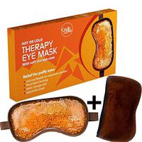 Eye Mask for Puffy Eyes | Re-Usable Hot or Cold Gel Bead Therapy Sleep Mask | Heated Eyemask for Dry Eyes | Ice Pack to Relieve Migraine, Sinus, Headache & for Comfort Sleeping