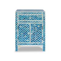 Bone Inlay Bed Side Modern Antique Handmade