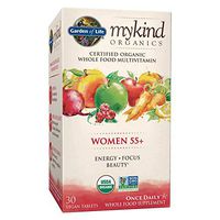Garden of Life My Kind Organic Women 55+ Multivitamin, Energy, Focus, Beauty, 30 Tablets