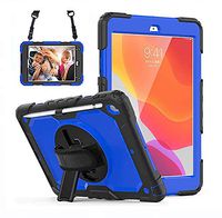 iPad 7th Gen Case,Locase 2019 iPad 10.2" Case,iPad Kids Case for 10.2" iPad 7th Anti-Fall Rugged Kids Cover Case Rugged Shockproof Drop Resistance Heavy Duty Easy Carrying 360 Kickstand Case