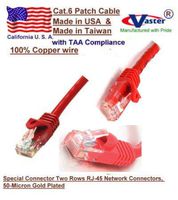 VasterCable Cat.6 Cable, 1 Ft UTP CAT6 Gigabit Patch Cable, RED Color