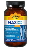 Country Life Max for Men- Multivitamin and Mineral Complex, Iron-Free - 120 Tablets