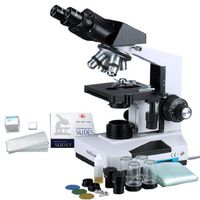 1600x Professional Biological Microscope + 50 Slides + 100 Coverslips