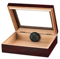 Traveler Glass Top Humidor Holds 20 Cigars, Cherry