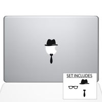 The Decal Guru White Collar MacBook Decal Vinyl Sticker - 15" MacBook Pro (2015 & Older) - Black (0215-MAC-15P-BLA)