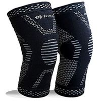 BLITZU MAX Compression Knee Brace for Joint Pain, Meniscus Tear, ACL, MCL and Arthritis Relief Improve Circulation Support for Running, Gym Workout Recovery Best Sleeves Patella Stabilizer Pad S