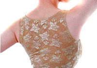Eforstore Women's Lace Adjustable Elastic Posture Back Corrector Shoulder Support Chest Breast Support Belt Band Size L Color Nude