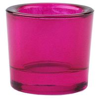 Bluecorn Beeswax Heavy Glass Votive and Tea Light Candle Holders (12, Fuchsia)