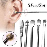 Asatr 5Pcs Professional Ear Tool Sets Curette Ear Pick Wax Remover Ear Cleaning Earwax Removal