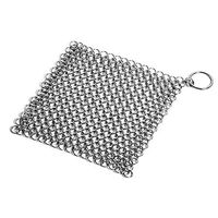 Cast Iron Cleaner, Stainless Steel Chainmail Scrubber for Cast Iron Pan Pre-Seasoned Pan Dutch Ovens Waffle Iron Pans Scraper Cast Iron Cleaner Kit Grill Scraper Skillet Scraper (7x7 inch Square)