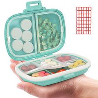 Daily Pill Organizer, 8 Compartments Portable Pill Case, Pill Box to Hold Vitamins, Cod Liver Oil, Supplements and Medication (1-Blue)