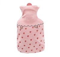 LLQ Hot Water Bottle with Cover, Winter Lovely Hand Warmer 1 Liter Hot Water Rubber Bag Portable Reusable Hot & Cold Therapies Pain Relief - Pink