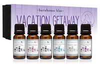 Vacation Getaway Premium Grade Fragrance Oil - Gift Set 6/10ml Bottles - Island Hop, Instant Vacation, Aspen Winter, Woodland Bay, Enchanted Orchid, Frangipani