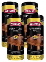 Weiman Wood Cleaner and Polish Wipes - 4 Pack (120 Wipes) - for Furniture to Beautify and Protect No Build-Up Contains Ultra Violet Protection Pleasant Scent Surface Safe - 30 Count Each