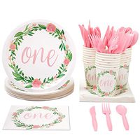 1st Birthday Party Disposable Dinnerware Set (Serves 24, 144 Pieces)