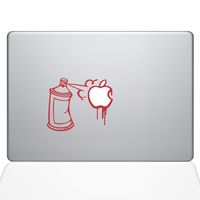 The Decal Guru Graffiti Apple Spray Can Decal Vinyl Sticker, 15" MacBook Pro (2016 & Newer Models), Red (1637-MAC-15X-DR)