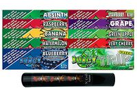 Herb Airtight Tube Pocket Protector with Juicy Jay's Variety 1.25 Flavored Hemp Rolling Papers 10 Count DC Crafts Nation- Tiki Man