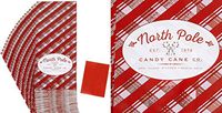 North Pole Candy Cane Cellophane Goody Bags (60) with Twist Ties Included 11 x 5 inch