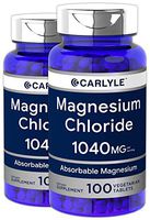 Carlyle Magnesium Chloride 1040 mg | 200 Tablets | Cloruro de Magnesio | Vegetarian, Non-GMO, Gluten Free Supplement