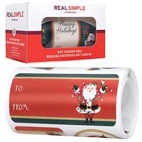 WAVEYU Christmas Gift Tags Stickers- Foil Golden Cute Pattern Designs - Decorative Stickers for Christmas Gifts Name Tags Write On Labels -100 PCS Holiday Present Labels, White