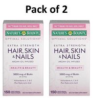 Nature's Bounty Extra Strength Hair Skin Nails, 150 Count,Pack of 2