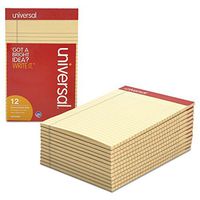 Universal Colored Perforated Note Pads, Narrow Rule, 5" x 8, Ivory, 50-Sheet, Dozen (35852)