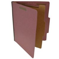 Pressboard Classification Partition Folder, 1 Dividers, 1-1/2-Inch Expansion, 2/5 Cut Tab, Brick Red, Letter Size, Box of 20