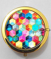 BlackKey Bohemian Pattern 3-Compartment Decorative Pocket Gift Box Case Organizer for Pill, Color 2 -2070