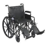 Drive Medical Silver Sport 2 Wheelchair with Various Arms Styles and Front Rigging Options, Black, 20 Inch