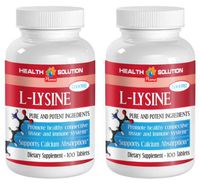 L-lysine Powder for Humans - L-LYSINE 1000MG - Lean Body Mass (2 Bottles)