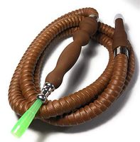 PHARAOH'S Silk Brown Hookah Hose, Washable W/a Grommet & 10 Mouth Tips