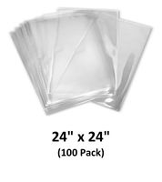 24x24 inch Odorless, Clear, 100 Guage, PVC Heat Shrink Wrap Bags for Gifts, Packagaing, Homemade DIY Projects, Bath Bombs, Soaps, and Other Merchandise (100 Pack) | MagicWater Supply