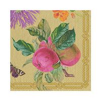 Caspari Découpage Garden Paper Luncheon Napkins in Gold - 20 Per Package