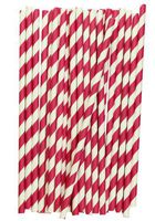 Striped Paper Straws (Hot Pink, 25)
