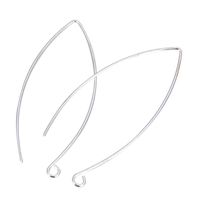 50pcs Hypoallergenic Long Ear Wire Earring Hooks 45mm Dangle Silver Plated Brass Earwire Connectors (wire ~0.7mm) CF247-S
