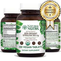 Natural Nutra 100% USDA Organic Spirulina Tablets, Blue Green Algae Protein Pills with Rich Minerals, Vitamins, Chlorophyll, Amino Acids, Carotenoids, Antioxidants and EFAs, 3000 mg, 100 Vegan Tablets