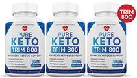 Pure Keto Trim 800 Advanced BHB Ketogenic Supplement Exogenous Ketones Ketosis for Men Women 60 Capsules 3 Bottles
