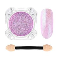 Meidexian888 Nail Brocade Powder Fireworks Magic Mirror Powder Nail Shine Powder+1PC Sponge Stick (G)