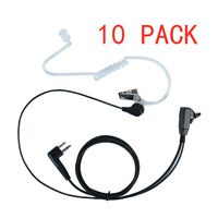Klykon 2 Pin Covert Acoustic Tube Earpiece Headset with Mic PTT for Motorola cls1110 cp200 cls1410 cp185 cp200d rdm2070d walkie Talkie 2 Way Radio(10 Packs)