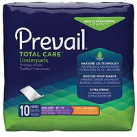 Prevail Total Care Incontinence Underpads, Super Absorbent, XL 30" X 36", 10 Count (Single Pack)