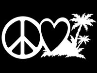 Peace Love Beach Life Vinyl Decal Sticker | Cars Trucks Vans Walls Laptops Cups | White | 7.5 X 3.7 Inch | KCD1619