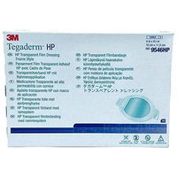 3M Healthcare Tegaderm HP (Holding Power) Transparent Film Dressing 4" x 4-1/2" Sacral Shape, Sterile, Adhesive, Water-Proof, Frame Style, Latex-Free, Thin Film Backing (Box of 50 Each)