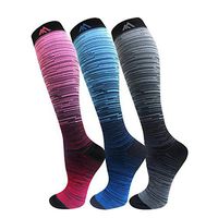 Compression Socks for Men & Women(3 Pairs),15-20mmHg is Best for Running,Athletic,Medical,Pregnancy,Travel(Multicoloured 17,Large/X-Large)