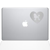 The Decal Guru Heart Poodle Decal Vinyl Sticker, 13" MacBook Pro (2016 & Newer Models), Silver (1605-MAC-13X-S)